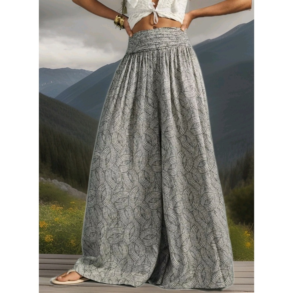By‎ Anthropologie Wide-Leg Printed Pants Size 0